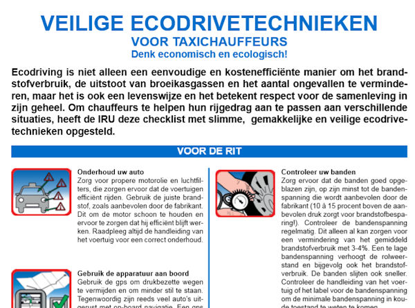 Veilige ecodrivetechnieken voor taxichauffeurs