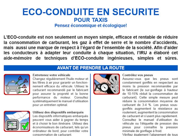 Eco-conduite en sécurité pour taxis